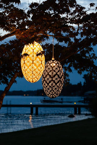 Stella Nova Outdoor Pendent Light- Geo Palm 22" Midnight Allsop Home & Garden