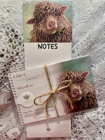 Recipe Cards Gift Set w/ Fluffy Sheep Artwork | 8 Cards Forever Caroline LLC