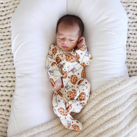 Cookie Cuddles Zipper Footie: 6-12 months Caden Lane