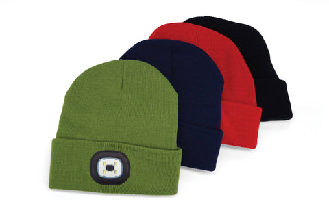Night Scope Rechargeable LED Beanie Open Stock: Red DM Merchandising