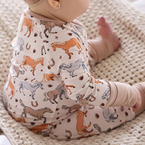 P's Ponies Convertible Zip Romper: 12-18 months Caden Lane