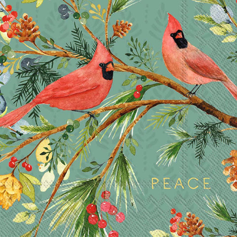 Paper Cocktail Napkins Pack of 20 Cardinal Peace Christmas Boston International