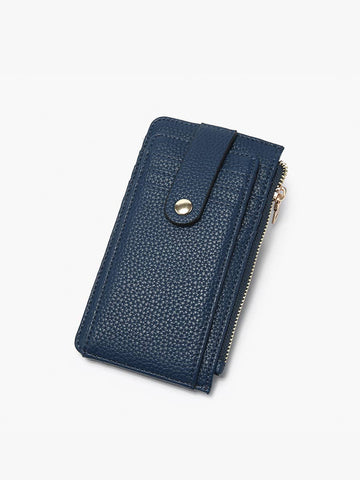 WL2541 Mae Multi-Card Wallet w/ Strap Snap Closure: Black Jen & Co.
