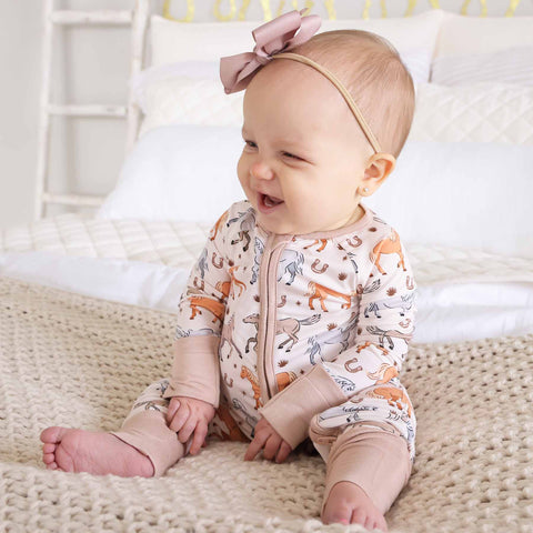 P's Ponies Convertible Zip Romper: 12-18 months Caden Lane