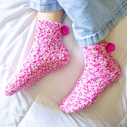 Cozy Cupcake Socks | 9 Colors: Blush (Plain) Daisy Dunes