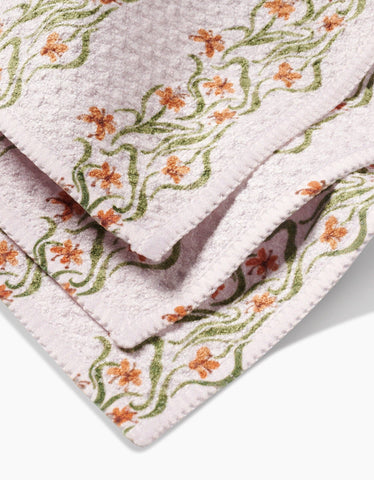 Floral Fall Stripe Dishcloth Set Geometry