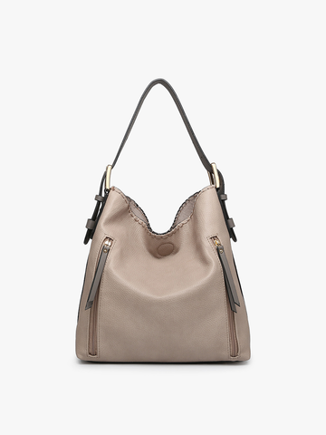 M1816A Alexa 2-in-1 Hobo Bag w/Dual Zip Compartments: Leopard-Mustard Jen & Co.