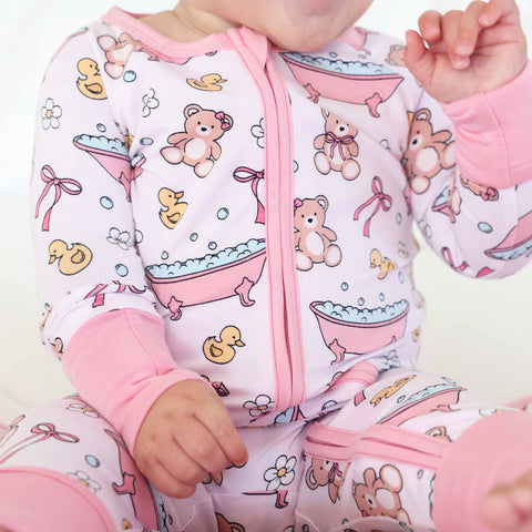 Convertible Zip Rompers for Girls: Midnight Meadow / 3-6 months Caden Lane