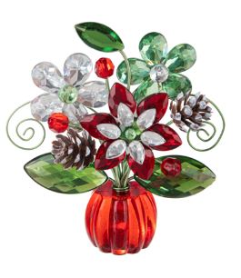 4" HOLIDAY POSY POT,ACR/IRN Ganz