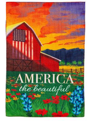 America The Beautiful Burlap Garden Flag Evergreen Enterprises