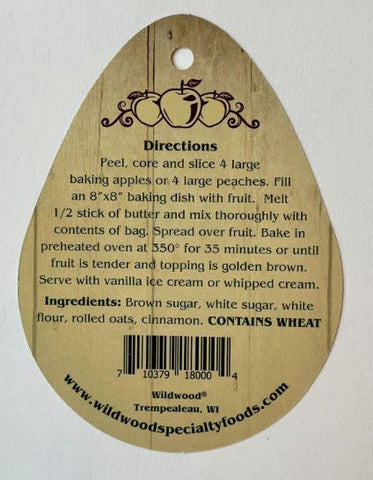 Apple or Peach Crisp Mix 8 oz Wildwood Specialty Foods