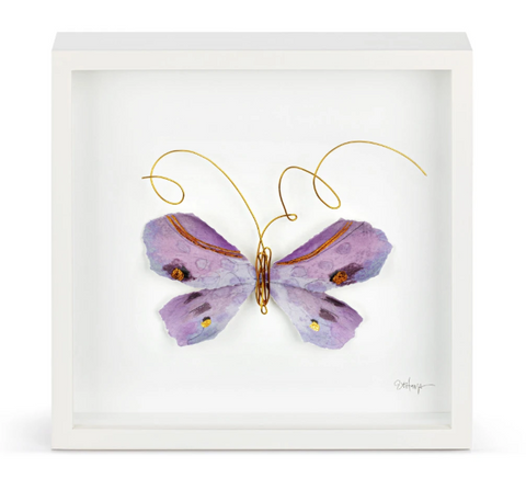 Purple Butterfly Wall Art 10"sq Demdaco