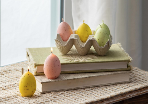 Bunny Blooms Egg Shaped Candle in Carton Evergreen Enterprises