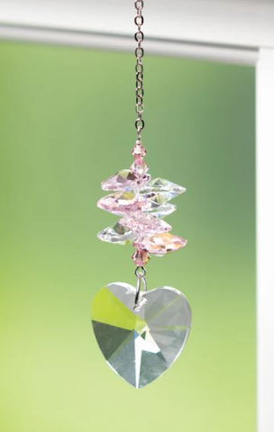 CRYSTAL HEART CASCADE - ROSE Woodstock Chimes