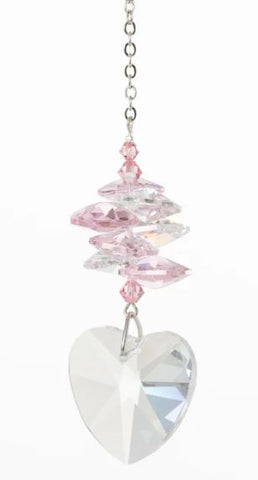 CRYSTAL HEART CASCADE - ROSE Woodstock Chimes