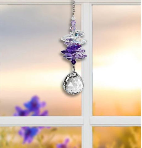 CRYSTAL SUNRISE CASCADE - PURPLE Woodstock Chimes