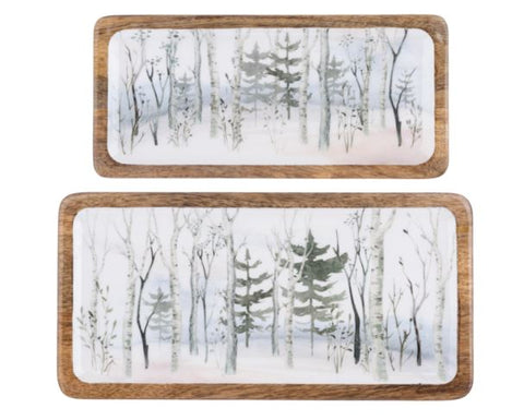 BIRCH FOREST TRAY 2PCST MNGWD Ganz