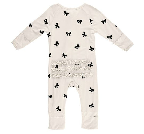 Cozy Romper - Bow 0-3 Mo Stephan Baby by Creative Brands
