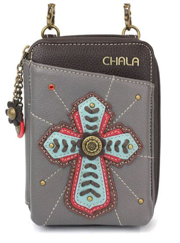 Wallet Crossbody - Chevron Cross
- gray Chala Handbags