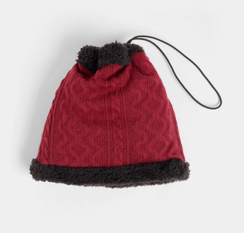 Convertible Snood with Black Sherpa - Deep Red TGB Brands