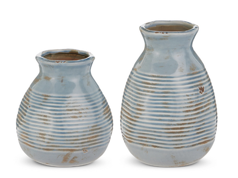 Distressed Blue Vase RAZ Imports