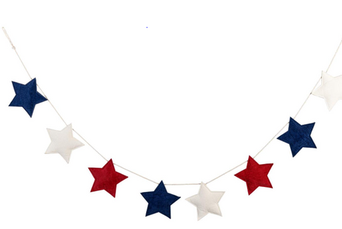 American Classic Hanging Decor Fabric Garland Patriotic Star Evergreen Enterprises