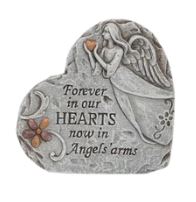 Cement Heart Angels Memorial Stepping Stone Transpac