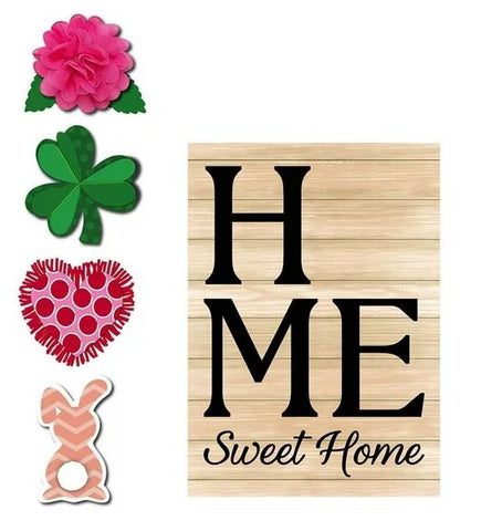 Spring Home Sweet Home Interchangeable Icon Garden Burlap Flag Evergreen Enterprises