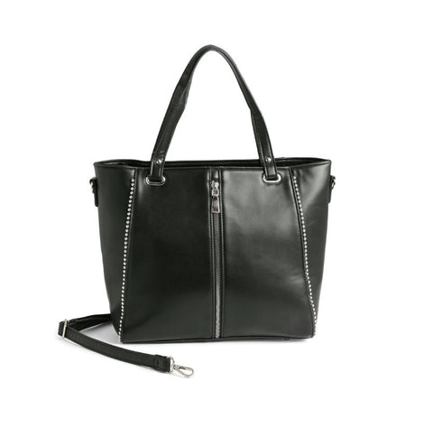 Jenna Studded Tote + Crossbody -  Black TGB Brands