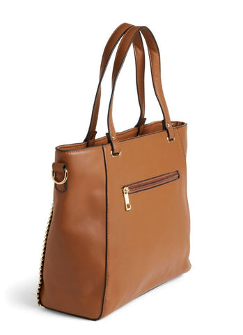 Jenna Studded Tote + Crossbody -  Cognac TGB Brands