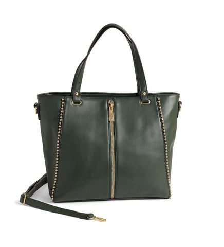 Jenna Studded Tote + Crossbody -  Pine TGB Brands