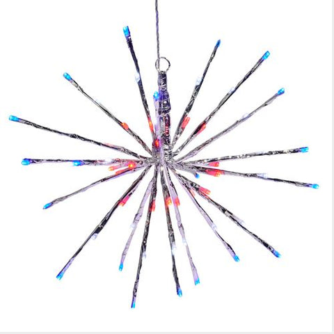 14"  Silver  Starburst  with  Red,  White  and  Blue Lights RAZ Imports