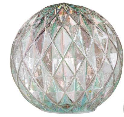 What She Shed LED Table Decor Glass Round Iridescent (Large) Evergreen Enterprises