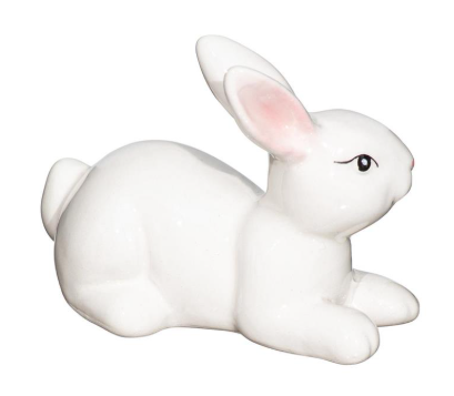Bunny Blooms Table Decor Ceramic Bunny, 3"L Evergreen Enterprises