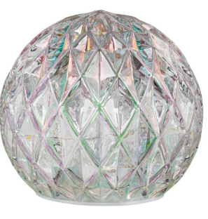 What She Shed LED Table Decor Glass Round Iridescent (Medium) Evergreen Enterprises