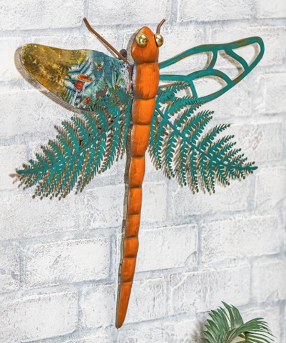 Pollinator Garden Outdoor Wall Decor, Metal, Dragonfly Evergreen Enterprises