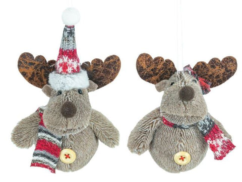 JOLLY PLAID MOOSE ORNAMENT Hanna's Handiworks, LLC