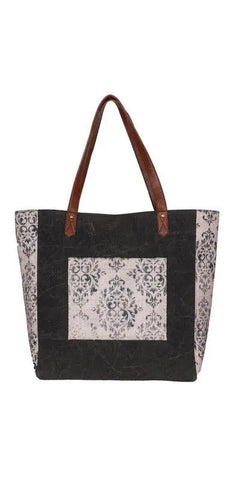 Mia Up-Cycled Canvas and Durrie Tote M-6516 Mona B.