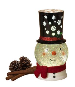 9.2"H B/O Lighted Holiday Spinning Water Globe Snowman The Gerson Companies