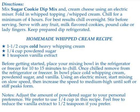 Sugar Cookie Dip Mix Country Home Creations