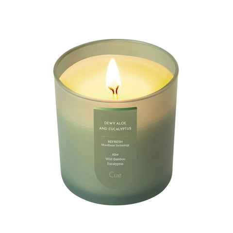 Dewy Aloe & Eucalyptus Candle - Refresh with MoodBoost: Large Cue