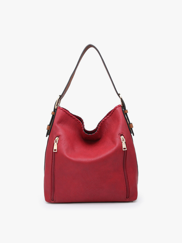 M1816A Alexa 2-in-1 Hobo Bag w/Dual Zip Compartments: Leopard-Mustard Jen & Co.