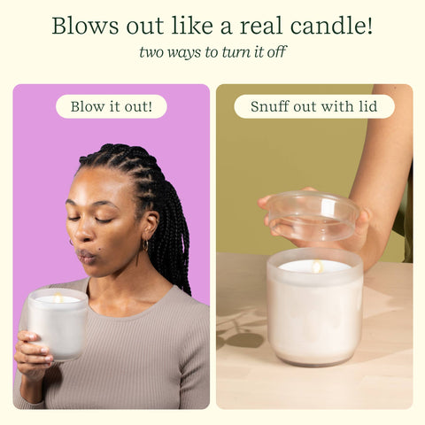 Flameless Candle Diffuser - Frosted Glass (Cream) Lifelines