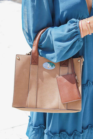 Cameran 3-in-1 Boxy Women's Crossbody Bag & Satchel: Coffee MiMi Wholesale