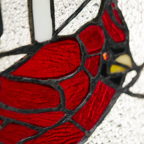 18.5"H Annabelle Red Cardinal Stained Glass Window Panel River of Goods