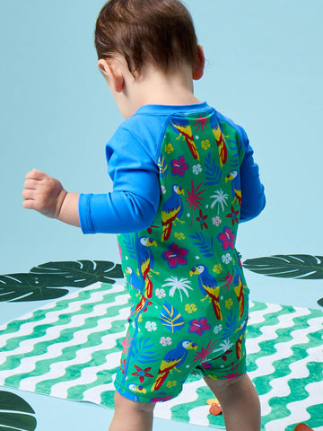 Baby Boys Parrot Palms Long Sleeve One Piece Rash Guard Swimsuit
: Green / 3-6m RuffleButts + RuggedButts