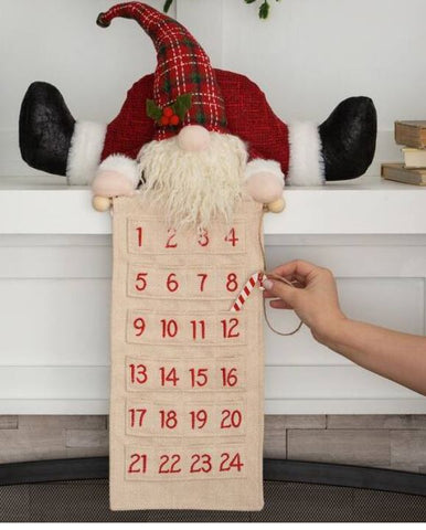 25" Fabric Santa Advent Calendar with Moveable Can Evergreen Enterprises