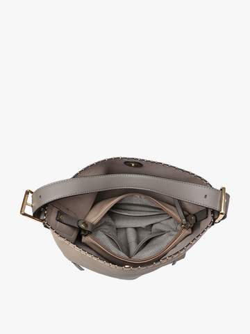 M1816A Alexa 2-in-1 Hobo Bag w/Dual Zip Compartments: Leopard-Mustard Jen & Co.