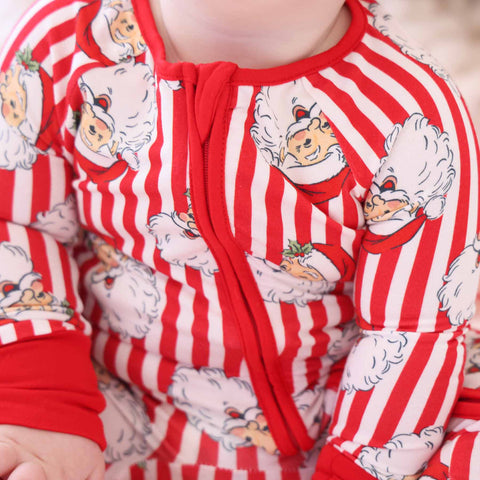 Christmas Bamboo Convertible Zip Rompers: Bow What Fun / 3-6 months Caden Lane