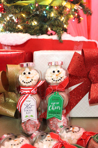 3 Stack Glass Jar - Snowman Cocoa Set: Assorted - 6 of Each Too Good Gourmet